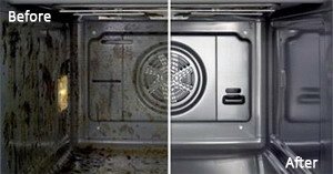 Oven cleaning before and after